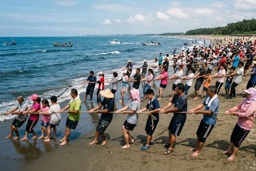 A、新屋海洋客家情：
百年牽罟體驗 × 懷舊牽罟飯之旅